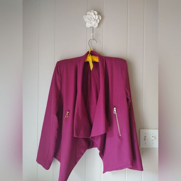 Relativity Magenta Draped Open Front Jacket | Women’s Size Large | NWT - Picture 2 of 7